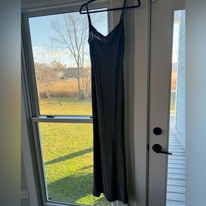 NWT long sparkly charcoal dress. Size M